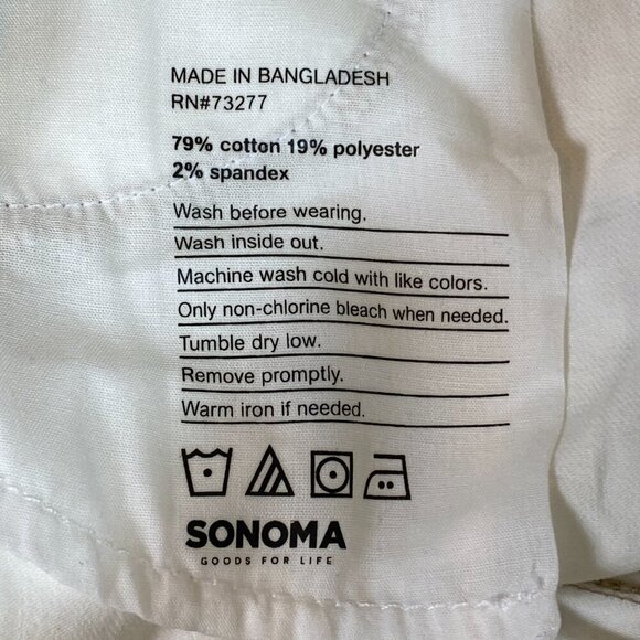 Sonoma Cuffed Shorts Cotton Stretch Sz 2 28x5" White Mid Rise  #111H - Picture 4 of 4
